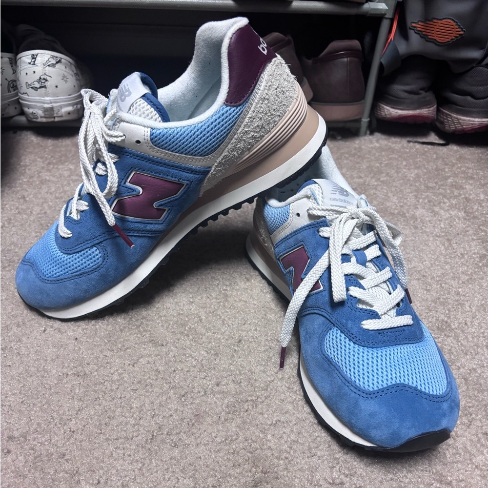 Men’s new balance 574 sneakers size 9.5 Blue and Purple Sneakers